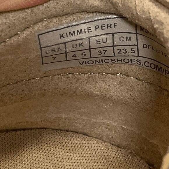 Vionic Kimmie Perf Slip On Supportive Sneaker Round To Suede Leather Gray 7M - Picture 6 of 9